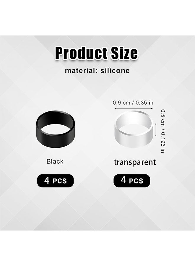 حماية عصا التحكم 8 قطع، حلقة حماية غير مرئية للعصا المطاطية متوافقة مع Steam Deck وXbox وSwitch Pro وPS5 وPS4 (أبيض، شفاف) - Image 2