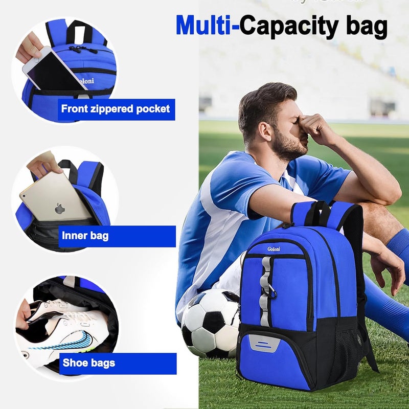 Goloni |Basketball Soccer Backpack Bag - Soccer Backpack & Bags for Basketball, Volleyball & Football Sports, Includes Separate Cleat Shoe and Ball Compartment, fit to & Adult - Image 2