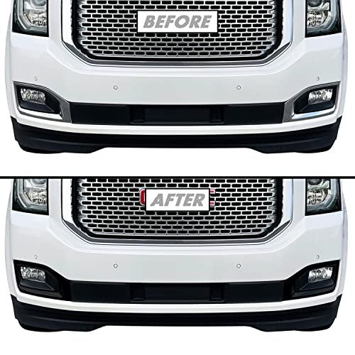SlickMod Chrome Delete Blackout Vinyl Overlay for 20152020 GMC Yukon Front Grill and Fog Light Trim 3 Foglight Trim Only Gloss Black