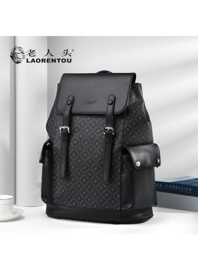 Laorentou Men's Backpack, Fashionable Versatile Trendy Bookbag, Business Casual Commute Large Capacity Laptop Backpack For Me