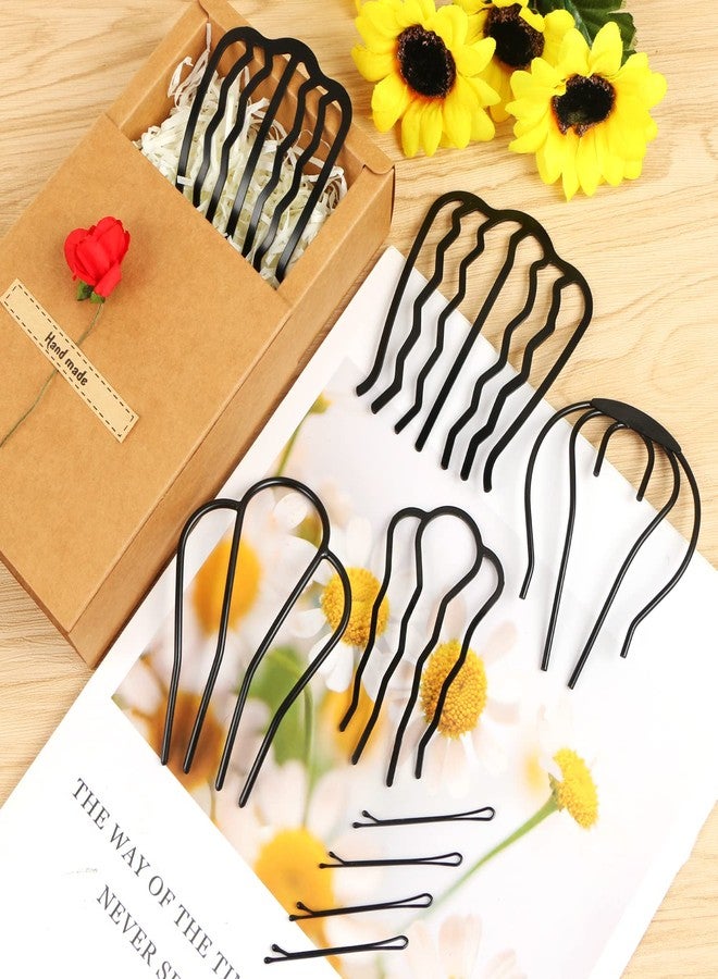 MIKIMIQI 12 Pcs Hair Side Combs for Women Accessories, Hair Fork Clips for Updo Bun, U-Shape Hair Combs for French Twist Teeth Hair Pin for Women Girls Vintage Hair Styling Accessories - Image 3