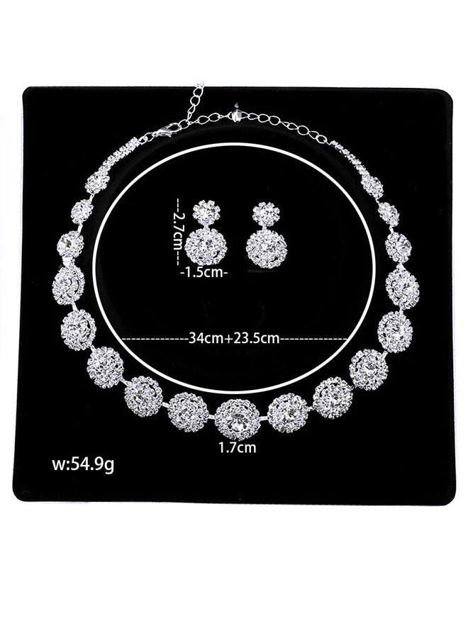 جيوان 3 قطعة مكعب زركونيا مجوهرات الزفاف مجموعة ، مجموعة كريستال قلادة أقراط أساور مجوهرات السيدات مجموعة ، ملابس حفلة موسيقية والمجوهرات هدية - Image 2