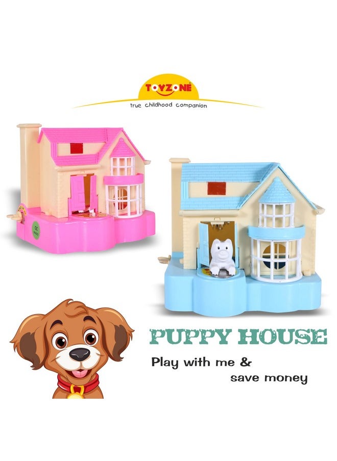 Toy Zone Toy Zone Puppy House Coins Bank Blue |Classic Puppy House Toy | Coin Stealing Puppy House |House of Puppy | Coin Collecting Saving Bank for Kids |for 3+ Year  - Image 3