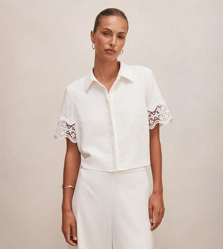 فورايفر نيو Skye Lace-Trim Shirt