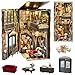 MiniCity Book Nook Kitwith Dust Cover and LED Light 3D Wooden Puzzle Bookend Bookshelf Insert Decor for Teens and Adults Saisons Caf - Image 2