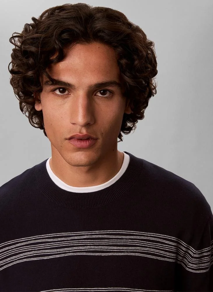 Calvin Klein  Cotton Irregular Stripe Jumper for Men | Best Price UAE