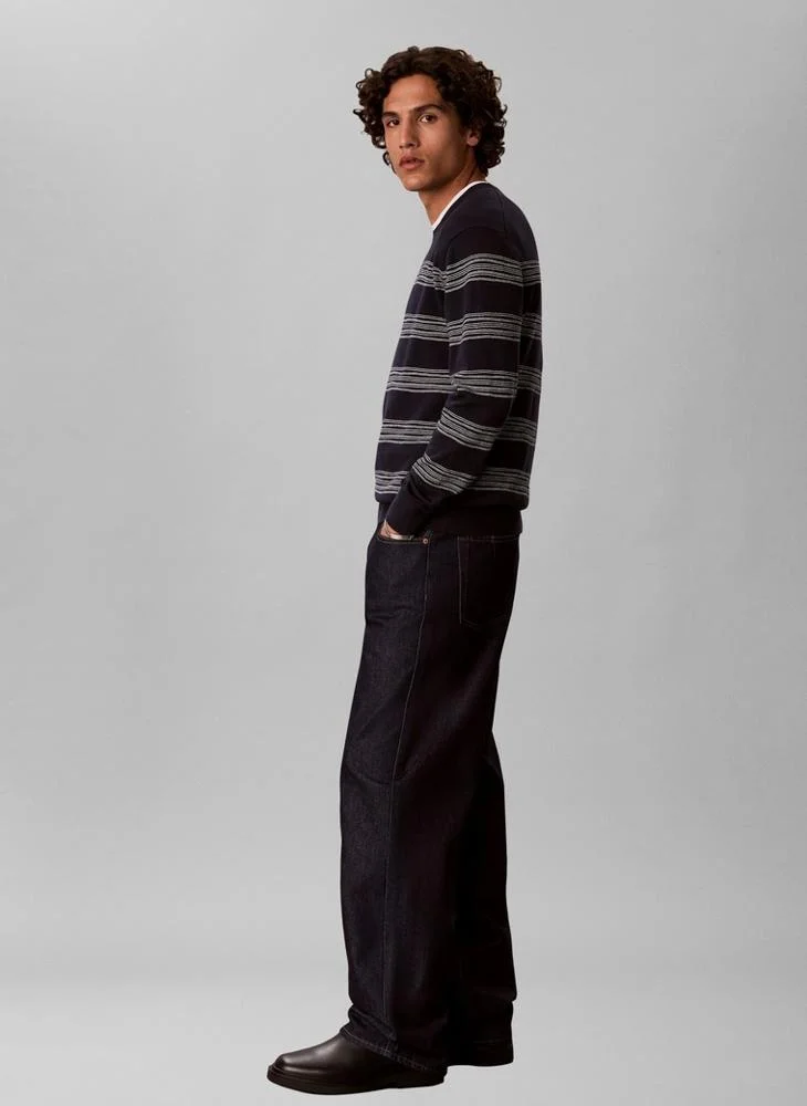 Calvin Klein  Cotton Irregular Stripe Jumper for Men | Best Price UAE