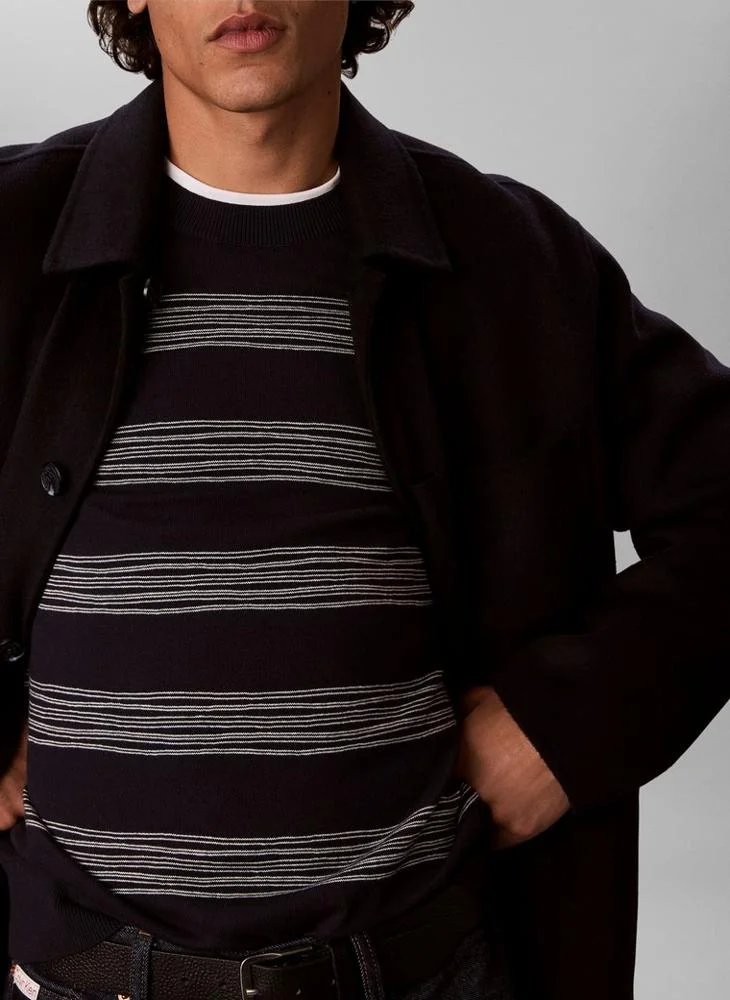 Calvin Klein  Cotton Irregular Stripe Jumper for Men | Best Price UAE