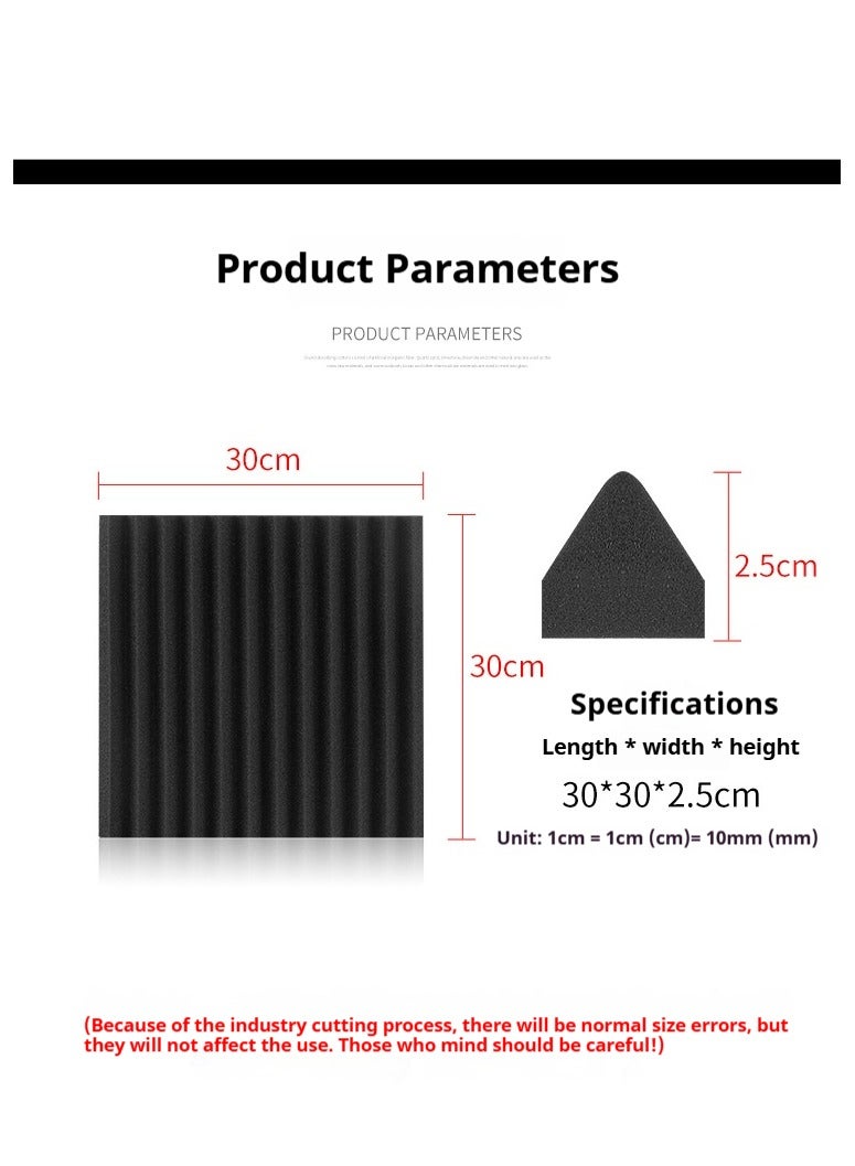 12-Piece Recording Studio Soundproof Wedge Foam - Image 3