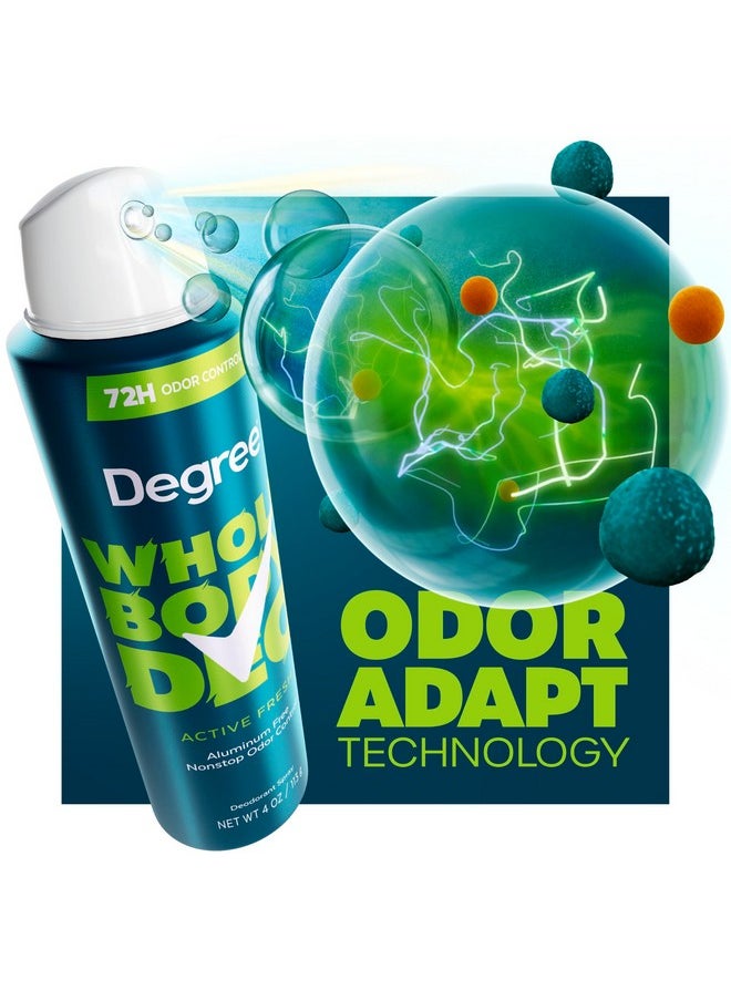 Degree Degree Men Whole Body Deodorant Active Fresh Spray for Men Aluminum Free 72H Odor Protection, 4 oz  - Image 4