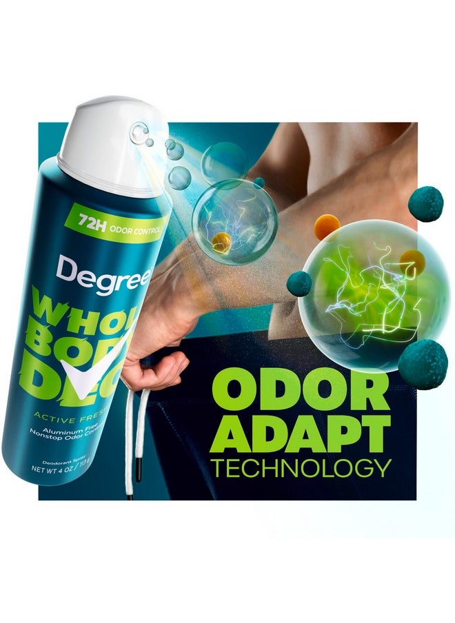 Degree Degree Men Whole Body Deodorant Active Fresh Spray for Men Aluminum Free 72H Odor Protection, 4 oz  - Image 3
