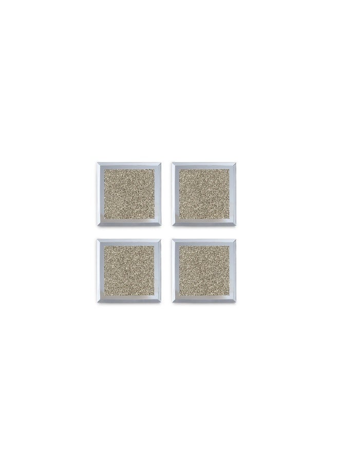 Pan Home طقم كوسترات زجاجية 4 قطع 10X10 سم - ذهبي - Image 3