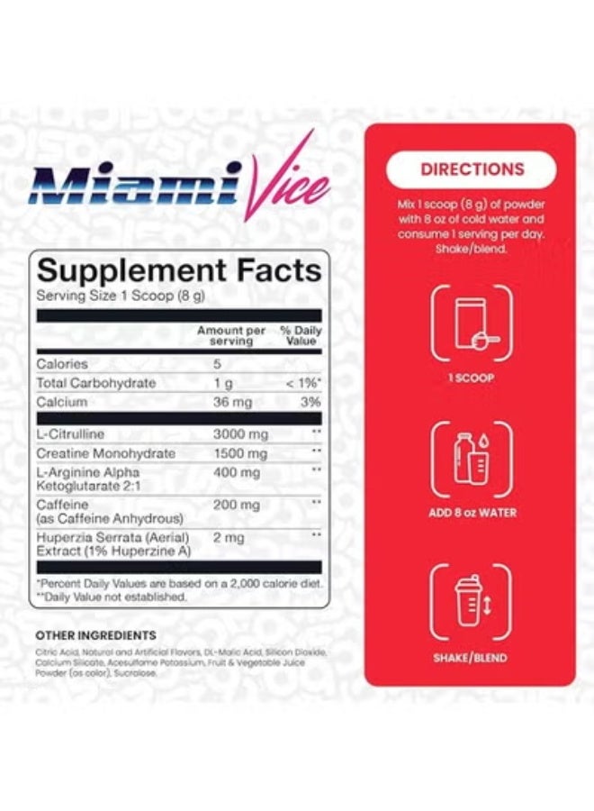 Basic Supplement Miami Vice Basic Pre Workout 240G - Image 4
