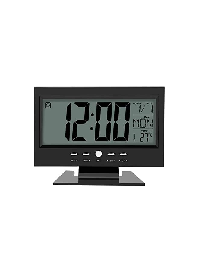 The Bros Electric Clock, Digital Alarm Clocks, LCD Digital Sound Sensor, Table Desk Alarm Clock, with Calendar and Temp Display, Table Deskalarm Clock, for Bedroom Living Room Office - Image 2
