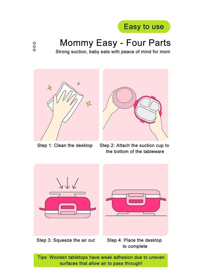 GLOGLOW Baby Place Mats, Baby Feeding Bowl Cup Anti Slip Placemat Kids Magic Suction Mat Double Sided Suckers Baby Feeding Bowl Cup Anti Slip Placemat(Green) - Image 2