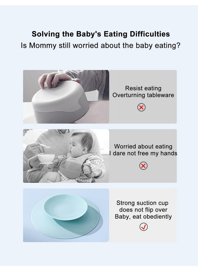 GLOGLOW Baby Place Mats, Baby Feeding Bowl Cup Anti Slip Placemat Kids Magic Suction Mat Double Sided Suckers Baby Feeding Bowl Cup Anti Slip Placemat(Green) - Image 3