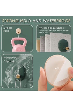 Excefore Adhesive Hooks Heavy Duty Waterproof in Shower for Hanging Loofah, Decorative Hook, Sticky Bathroom Door Kitchen Room Entryway Organizer (White Pink Blue Green, 4PCS)  - Image 5