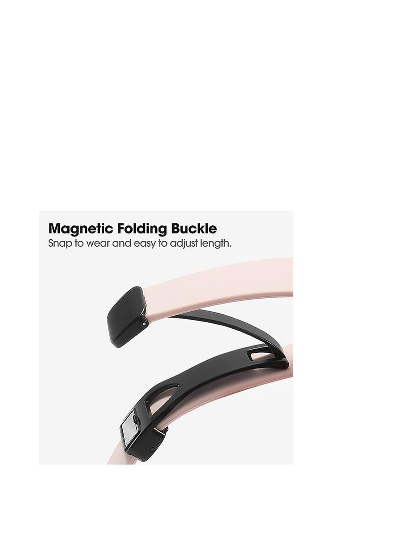 Watch Magnetic Strap  band compatible with  Apple Watch Band 44mm 42mm, Soft Silicone Sport Strap Compatible with iWatch Series 6/5/4 Pink - Image 4