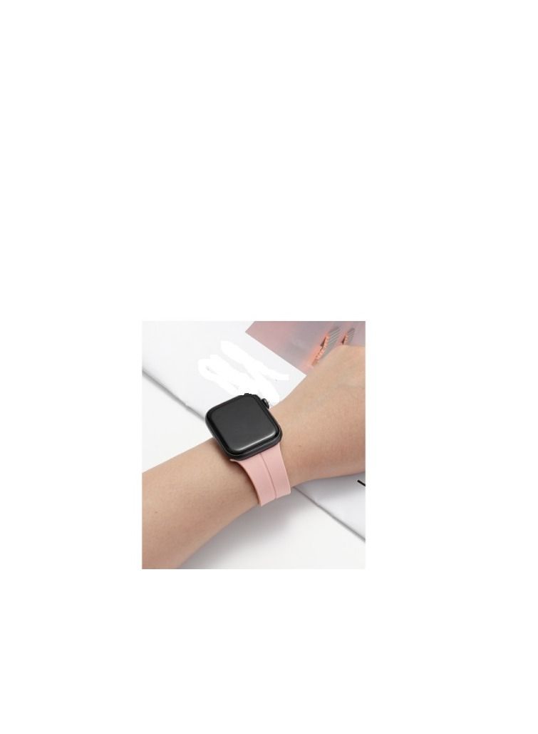 Watch Magnetic Strap  band compatible with  Apple Watch Band 44mm 42mm, Soft Silicone Sport Strap Compatible with iWatch Series 6/5/4 Pink - Image 2