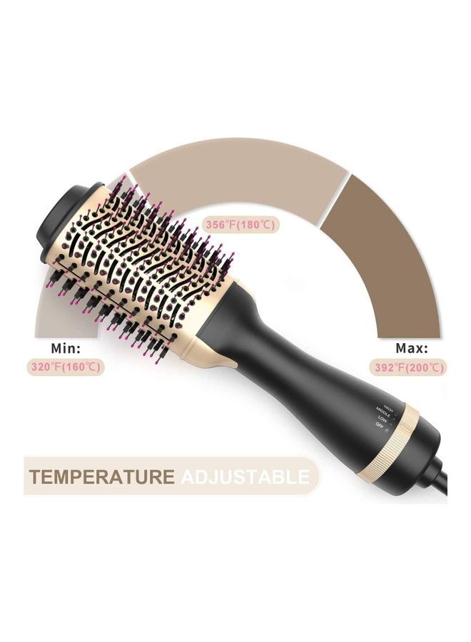 NIBEMINENT 3 In 1 Hair Dryer Brush Black/Gold - Image 3