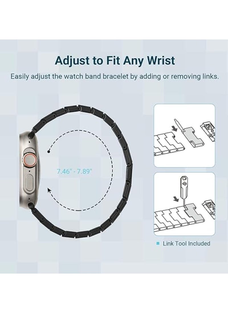 PITAKA - pitaka Apple Watch Band Compatible with Apple Watch Ultra 2/Ultra/10/9/8/7/6/SE/5/4/3/2/1, Adjustable Apple Watch Ultra 2 Band, 100% Carbon Fiber Apple Watch Band - Mosaic - Image 1
