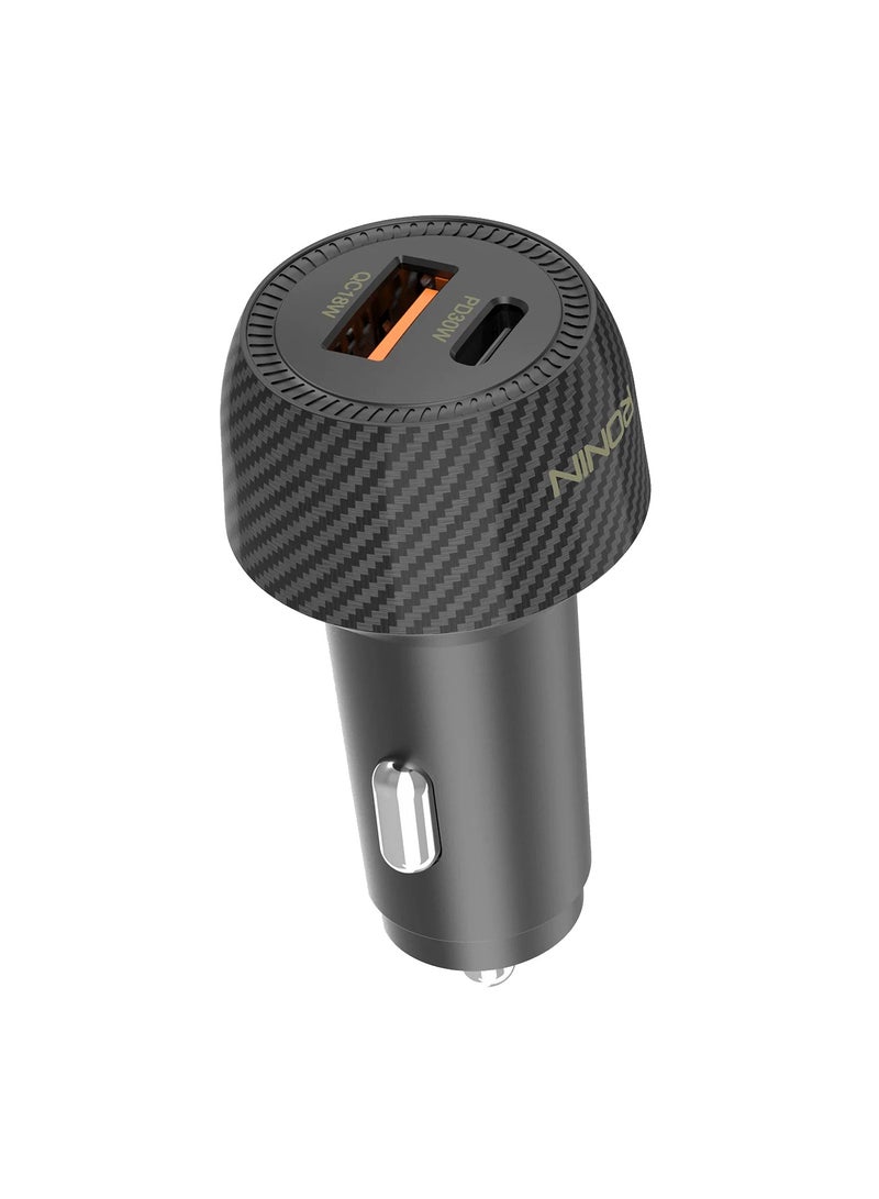 رونين شاحن سيارة رونين نوس R-2505 - قدرة 48 واط - منفذان USB - شحن سريع PD 30 واط و QC 18 واط - حماية من الحرارة والشحن الزائد - متوافق مع الهواتف والأجهزة اللوحية والسماعات - أسود - Image 2