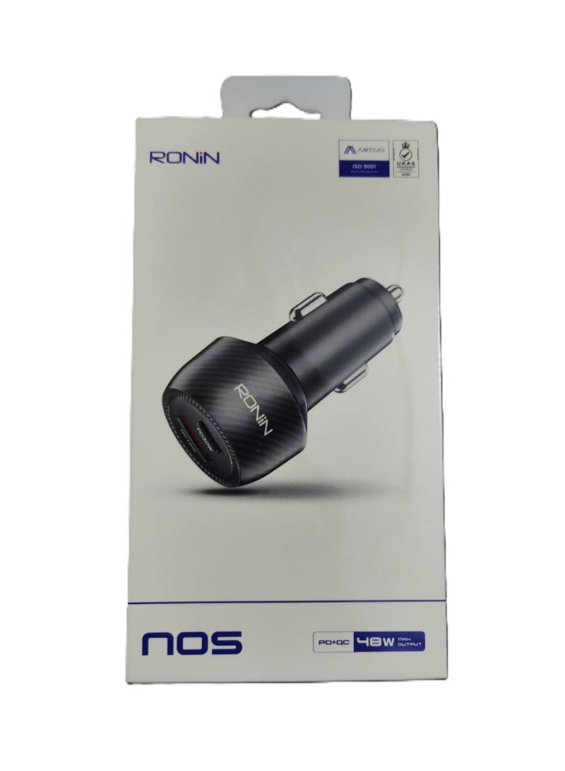 رونين شاحن سيارة رونين نوس R-2505 - قدرة 48 واط - منفذان USB - شحن سريع PD 30 واط و QC 18 واط - حماية من الحرارة والشحن الزائد - متوافق مع الهواتف والأجهزة اللوحية والسماعات - أسود - Image 4