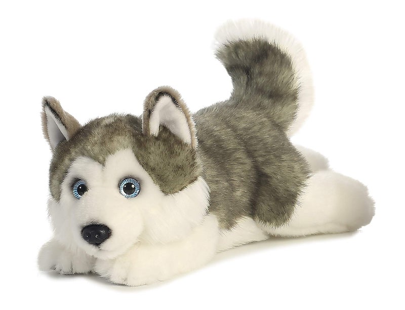 AuroraÂ® Realistic MiyoniÂ® Lying Husky Stuffed Animal - Lifelike Details Make a Cherished Companion - Perfect for Decorating Bedrooms or Classrooms - Gray 11 Inches - Image 3