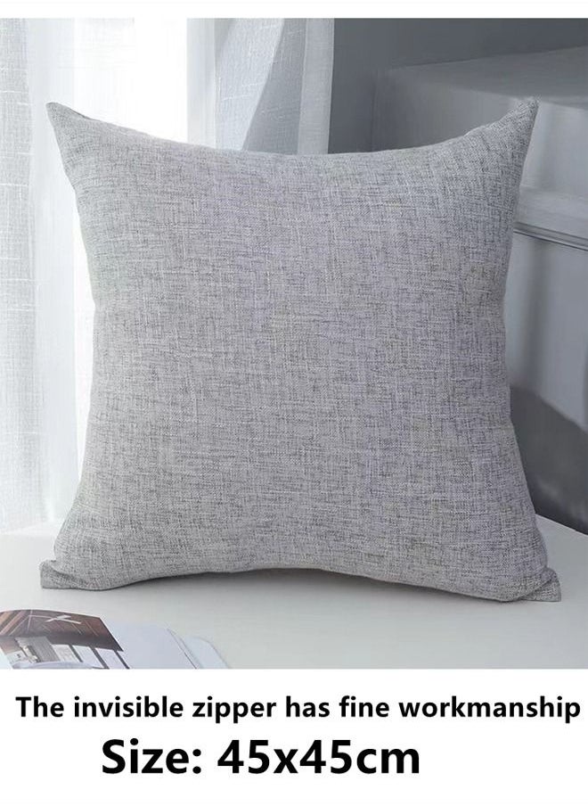 Kutis 4-Piece Decorative Throw Pillow Case Cushion Cover Light Grey 45 x 45 cm  - Image 2