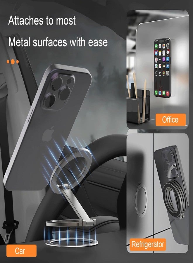 ShapeX حامل هاتف مغناطيسي مزدوج ShapeX - حامل هاتف مغناطيسي مزدوج - متوافق مع iPhone 16 Pro Max 15 14 13 12 Plus لـ Magsafe و Samsung - ملحق رياضي بدون استخدام اليدين - Image 3