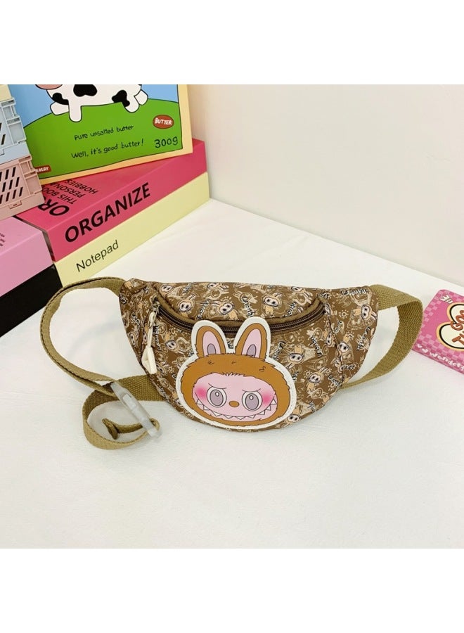 حقيبة خصر كاجوال للأطفال من BULALA مطبوعة للأطفال بسيطة وخفيفة الوزن حقيبة صدر للأولاد والبنات - اللون: كاكي - Image 1