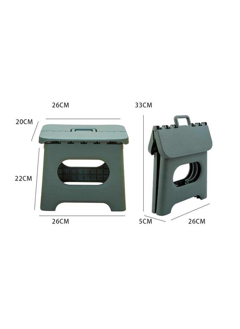 Kuber Industries Kuber Industries Small Folding Stool for Sitting Plastic Foldable Portable Step Stool for Kids Green  - Image 3