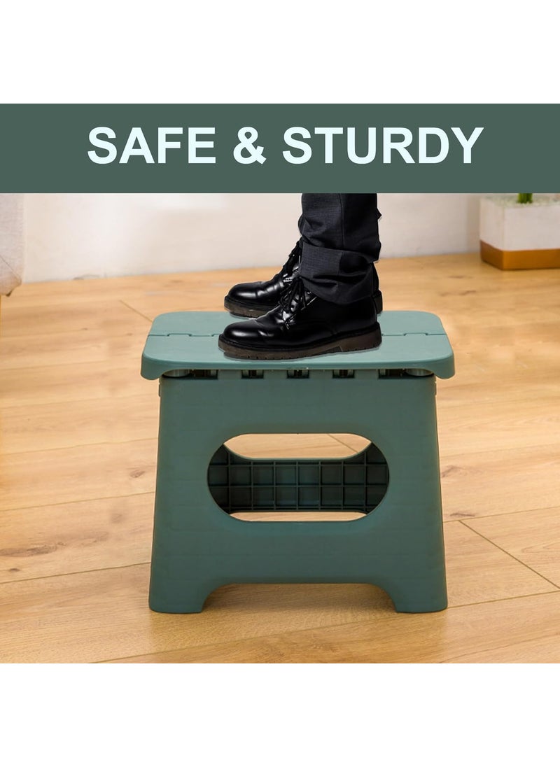 Kuber Industries Kuber Industries Small Folding Stool for Sitting Plastic Foldable Portable Step Stool for Kids Green  - Image 4