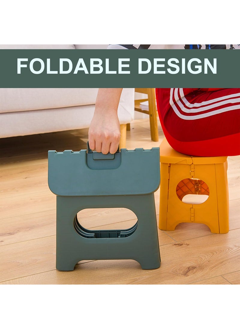 Kuber Industries Kuber Industries Small Folding Stool for Sitting Plastic Foldable Portable Step Stool for Kids Green  - Image 2