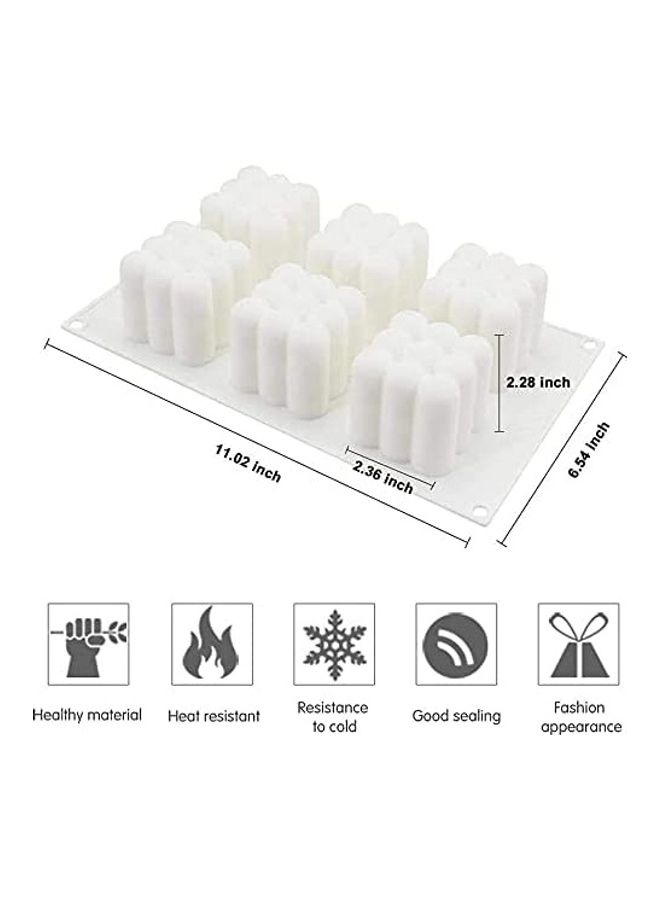 NIBEMINENT 3D Rubik Cube 6-Cavity Silicone Molds White 6.54 x 11.02inch - Image 4