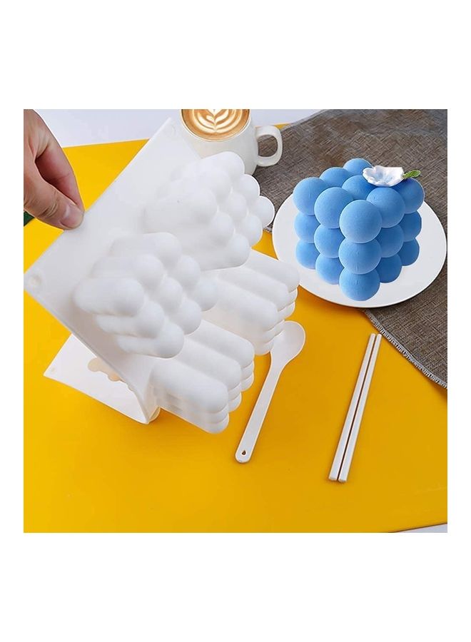 NIBEMINENT 3D Rubik Cube 6-Cavity Silicone Molds White 6.54 x 11.02inch - Image 5