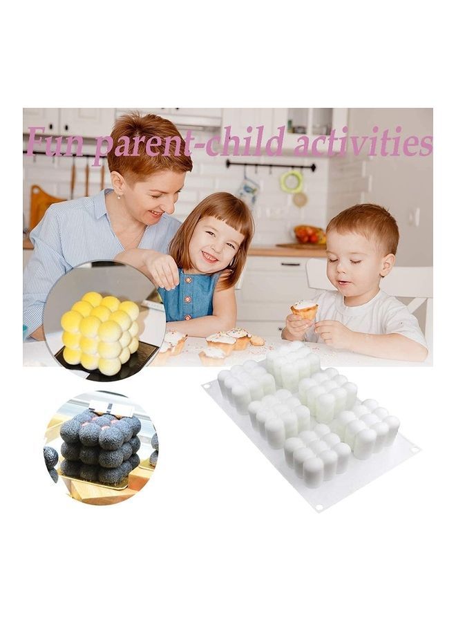 NIBEMINENT 3D Rubik Cube 6-Cavity Silicone Molds White 6.54 x 11.02inch - Image 2