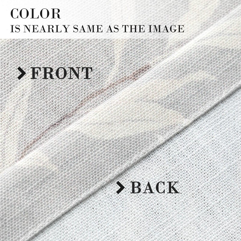 VOGOL Grey Leaves Print Curtain Valance, Linen Textured Tie Up Window Shade Rod Pocket Tie-up Adjustable Valances for Bathroom, 52 x 18, One Piece - Image 4