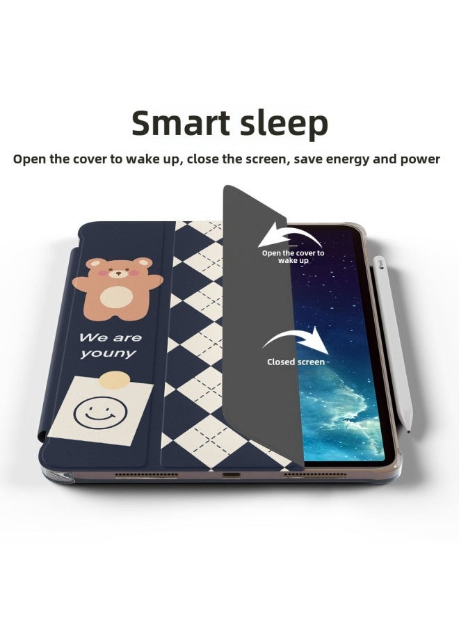 Applicable IPad Protective Case 2022 Drop-resistant Protective Case 10.9/air4/5 Tablet Case 10.2-inch Delivery-Color:Book Style 【no Pen Slot】 Note Bear-Applicable Model:Air4/Air5-10.9 - Image 4