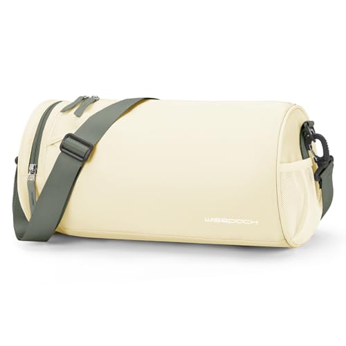 WISEPACK Small Gym Bag for Women Waterproof Mini Duffle Bag Womens Spotrs Workout Bags Small Travel Duffel Bag with Wet Pocket Carry on Weekender Bags for Dance Swimming,Gym,Yoga,Fitness Beige Green - Image 1