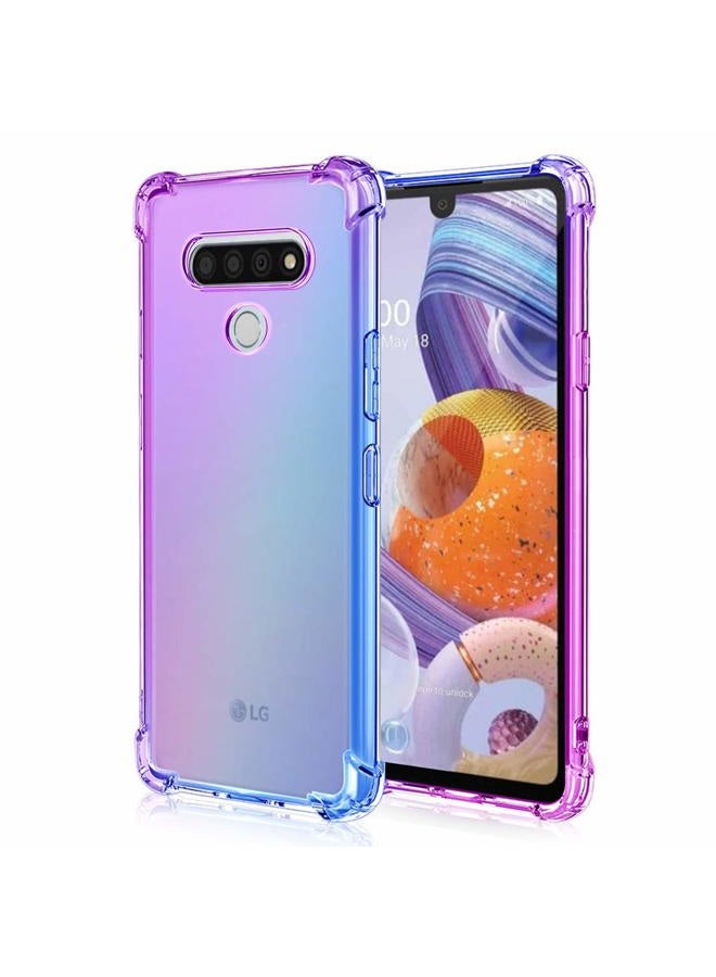 Osophter for LG Stylo 6 Case Clear Transparent Reinforced Corners TPU Shock-Absorption Flexible Cell Phone Cover for LG Stylo 6(Purple-Blue) - Image 1