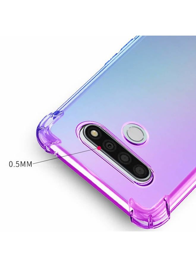 Osophter for LG Stylo 6 Case Clear Transparent Reinforced Corners TPU Shock-Absorption Flexible Cell Phone Cover for LG Stylo 6(Purple-Blue) - Image 3