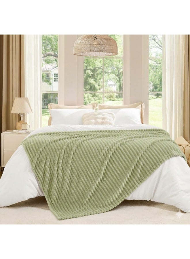 T G H Striped Flannel Fleece Blanket Plush Throw Blanket Super Soft Blanket King Size(220x240) For Bed and Sofas Luxurious Warm and Comfortable - Image 3