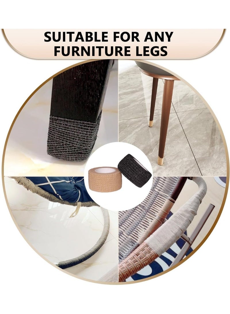 Peachjoy 6pcs Chair Leg Protectors Non Slip Tape Floor Protectors for Any Furniture Legs, Prevent The Sliding of Chairs and Furniture, Noiseless, Reusable, Easy to Use Furniture Leg Pads Tape - Image 2