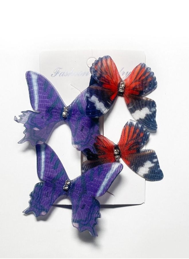 Elite Dose Butterfly design Hair Clips 4 Pieces  - Image 1