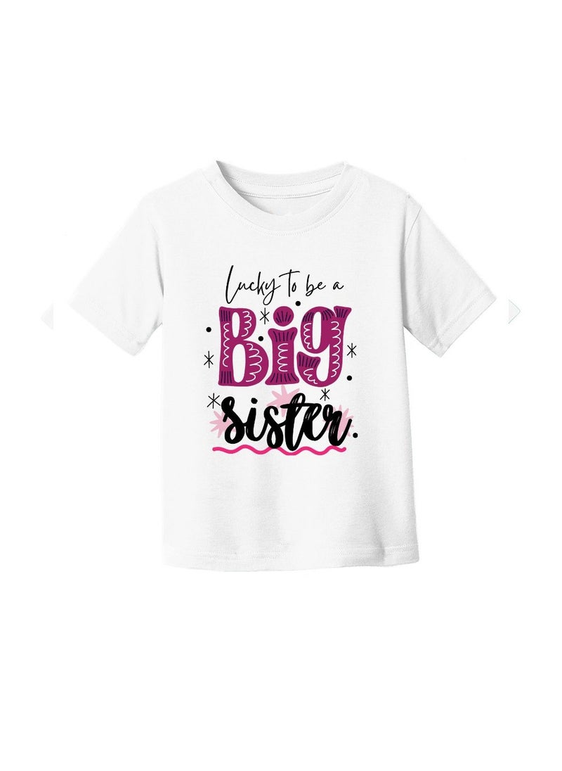 PRINTSHOP4ME Big Sister Printed T-Shirt Promoted to Big Sister Announcement T-Shirt for Baby and Toddler Short Sleeve Tshirt for Little Baby Girls  - Image 3