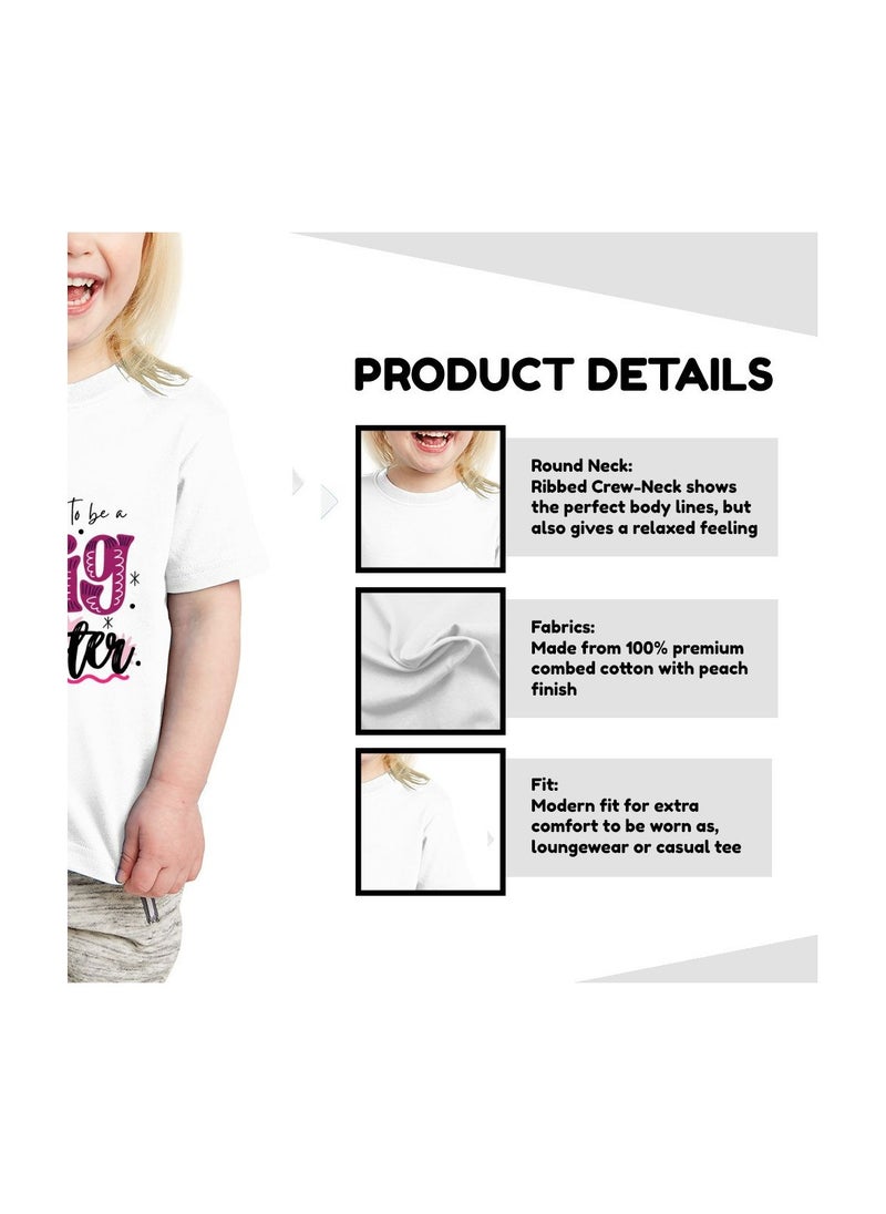 PRINTSHOP4ME Big Sister Printed T-Shirt Promoted to Big Sister Announcement T-Shirt for Baby and Toddler Short Sleeve Tshirt for Little Baby Girls  - Image 5
