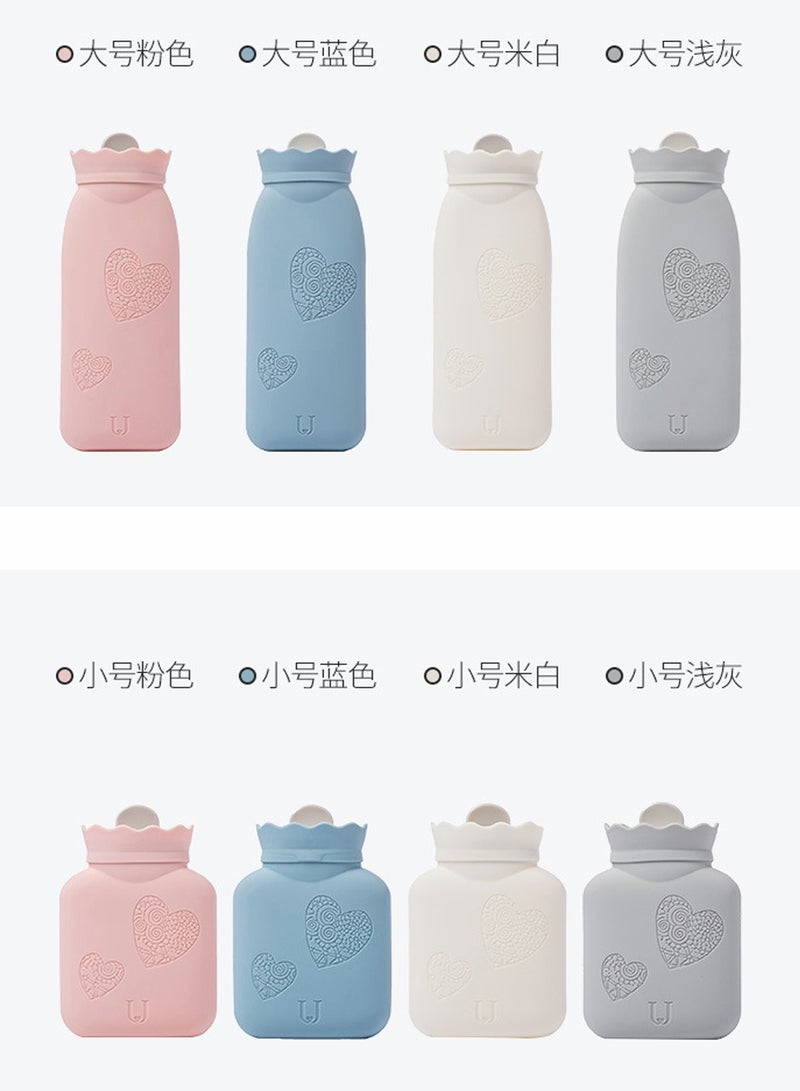 SYOSI Hot Water Bottle Bag with Knit Cover for Microwave Heating Silicone Hot  Cold Therapies Back Pain   Gift for gi rlfri en d Mather Valen tine's Day Gift Exchange Party Blue   Short1  - Image 5