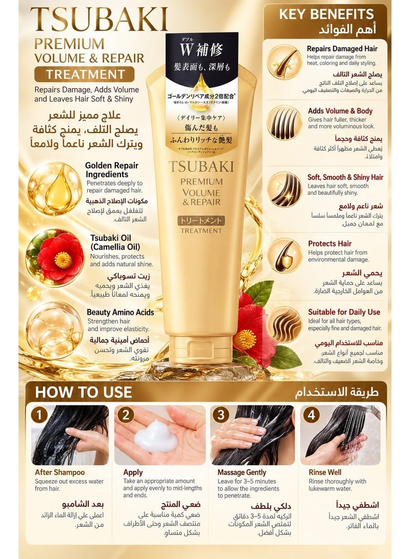 Tsubaki Premium Volume & Repair Treatment 160g - Image 2