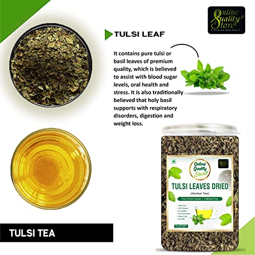 Online Quality Store Tulsi Tea 100g Dried Leaves Herbal Green Tea Helps with Stress and Anxiety - Image 5